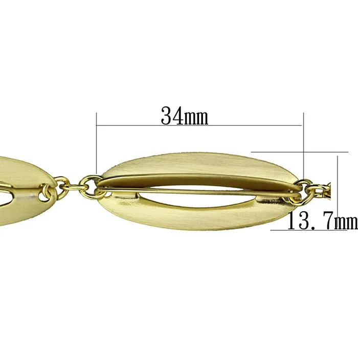 Bracelets LO3941 Gold Brush Brass Bracelet with No Stone Alamode
