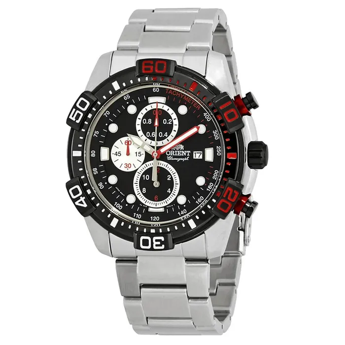 Bracelets ORIENT Orient Mens Chronograph Watch Sport Black Dial Stainless Steel Bracelet FTT16002B Bracelets ORIENT Orient Mens Chronograph Watch Sport Black Dial Stainless Steel Bracelet FTT16002B