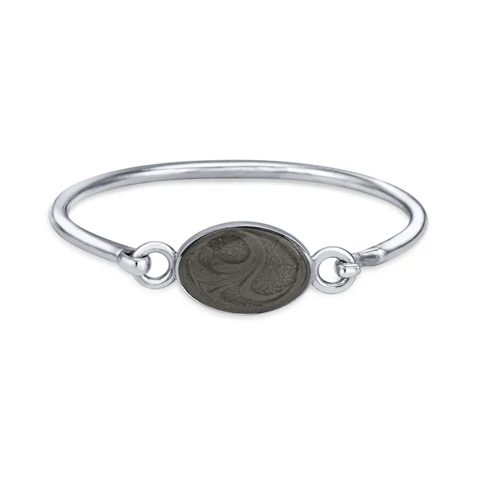 Bracelets Oval Bangle Clasp Cremation Bracelet in 14K White Gold closebymejewelry Bracelets Oval Bangle Clasp Cremation Bracelet in 14K White Gold closebymejewelry