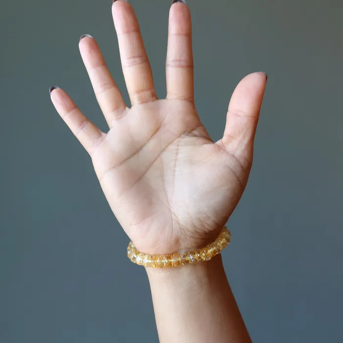 Bracelets Satin Crystals Citrine Bracelet Lucky Shaker Money Maker Faceted Yellow Gem
