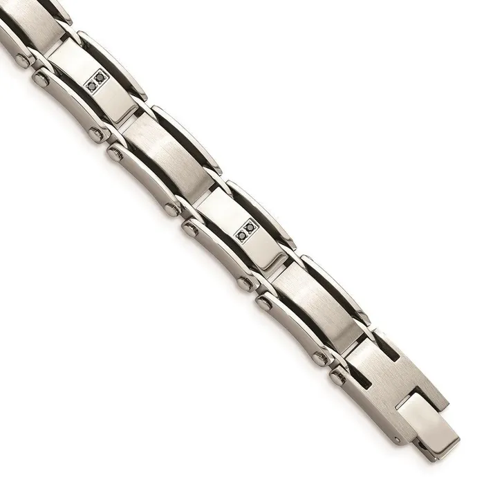 Bracelets Stainless Steel PolishedBrushed 110ct tw Diamond Bracelet Chisel Bracelets Stainless Steel PolishedBrushed 110ct tw Diamond Bracelet Chisel
