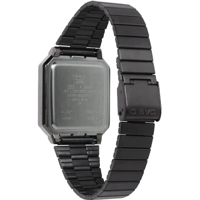 Casio Unisex Digital Watch Vintage Black Stainless Steel Bracelet A100WEGG1A Casio Bracelets Casio Unisex Digital Watch Vintage Black Stainless Steel Bracelet A100WEGG1A Casio Bracelets