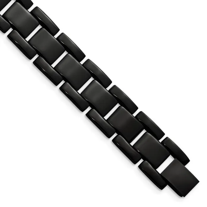 Chisel Bracelets Stainless Steel Black IPplated 825in Bracelet