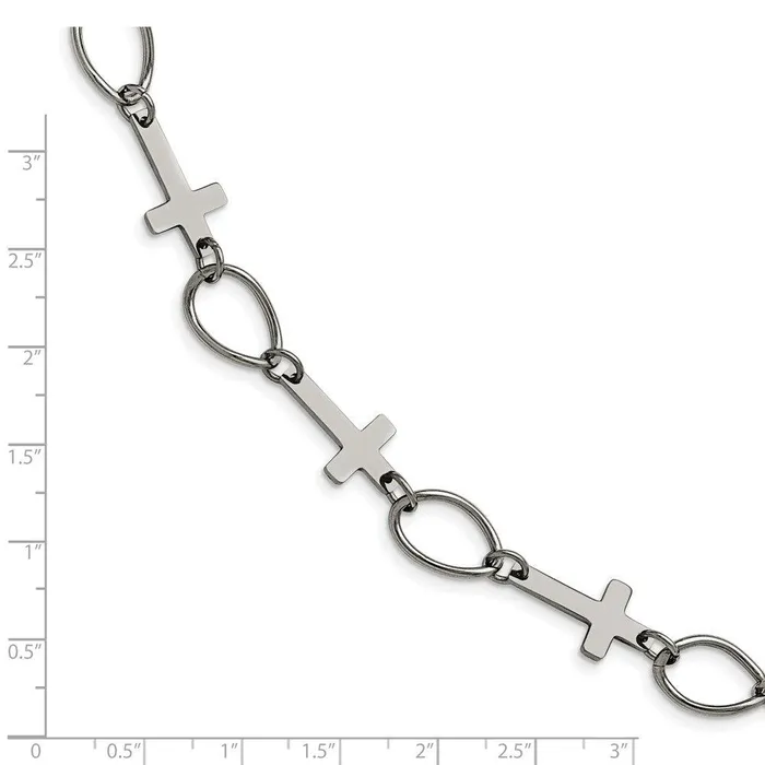 Chisel Bracelets Stainless Steel Polished Cross Bracelet Chisel Bracelets Stainless Steel Polished Cross Bracelet