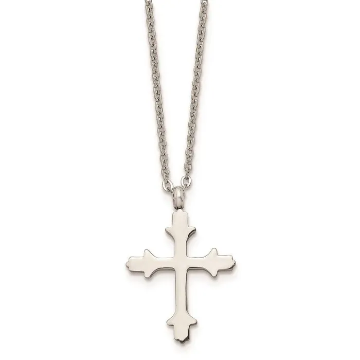 Chisel Necklaces Stainless Steel Brushed and Polished Cross Necklace