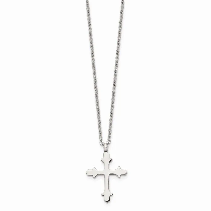 Chisel Necklaces Stainless Steel Brushed and Polished Cross Necklace Chisel Necklaces Stainless Steel Brushed and Polished Cross Necklace