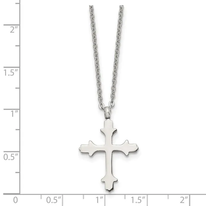 Chisel Necklaces Stainless Steel Brushed and Polished Cross Necklace Chisel Necklaces Stainless Steel Brushed and Polished Cross Necklace