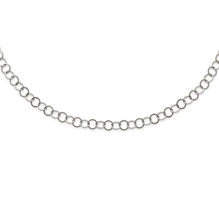 Chisel Stainless Steel Polished 8MM Circle Link Necklace Necklaces