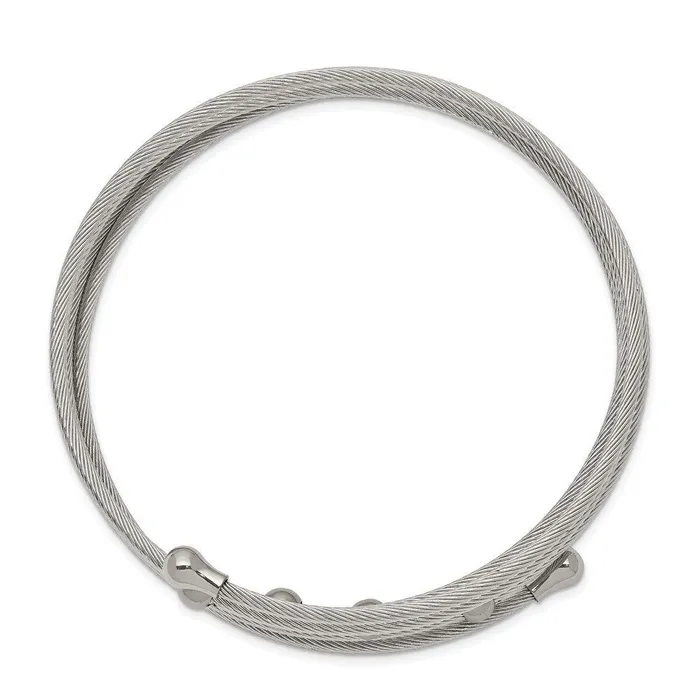 Chisel Stainless Steel Polished Flexible Coil Bangle Bracelets Chisel Stainless Steel Polished Flexible Coil Bangle Bracelets