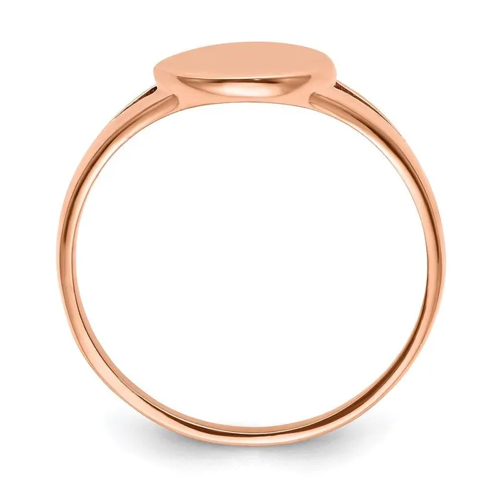 Chisel Stainless Steel Polished Rose IPplated Oval Disc Ring Rings Chisel Stainless Steel Polished Rose IPplated Oval Disc Ring Rings