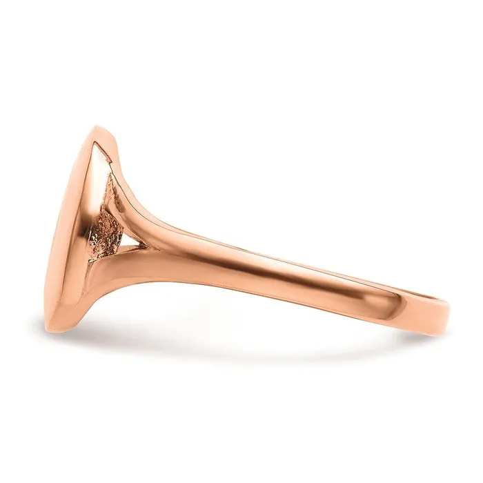 Chisel Stainless Steel Polished Rose IPplated Oval Disc Ring Rings Chisel Stainless Steel Polished Rose IPplated Oval Disc Ring Rings