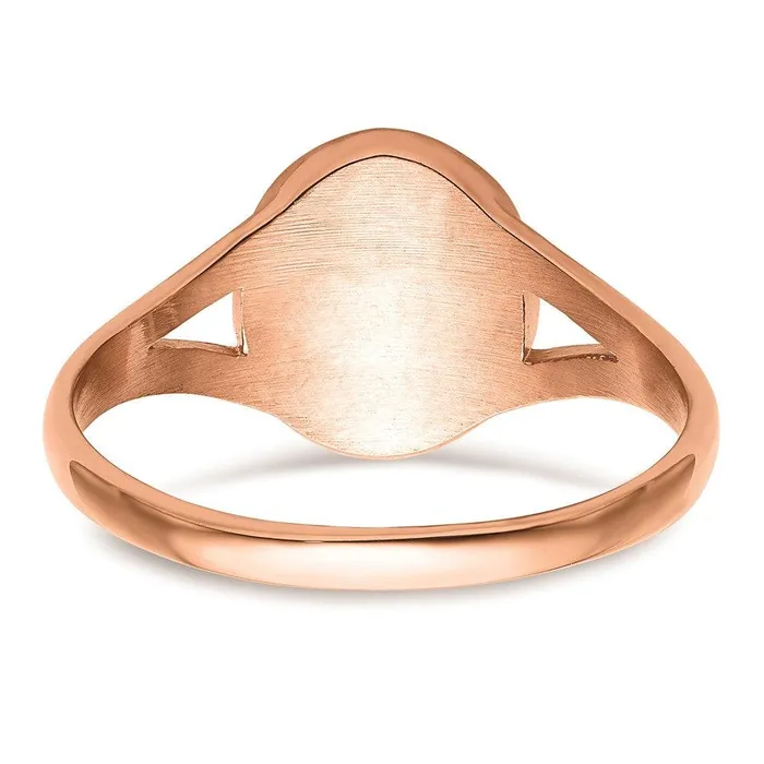 Chisel Stainless Steel Polished Rose IPplated Oval Disc Ring Rings Chisel Stainless Steel Polished Rose IPplated Oval Disc Ring Rings