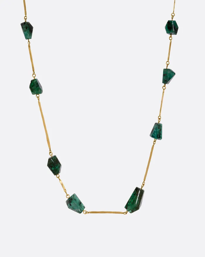 CHRISTINE FAIL Raw Emerald Necklace Necklaces