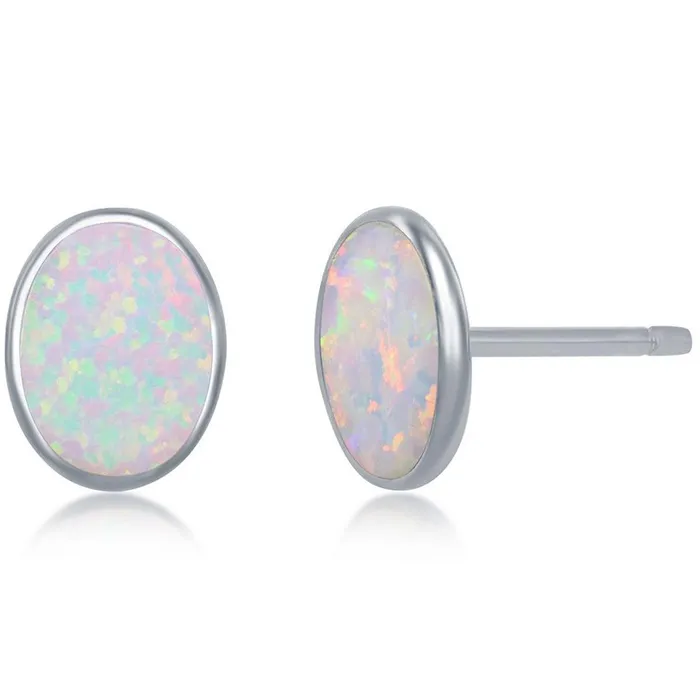 Classic Earrings Opalata Womens Necklace and Earrings Set Sterling White Opal Oval Disc SET582 Classic Earrings Opalata Womens Necklace and Earrings Set Sterling White Opal Oval Disc SET582