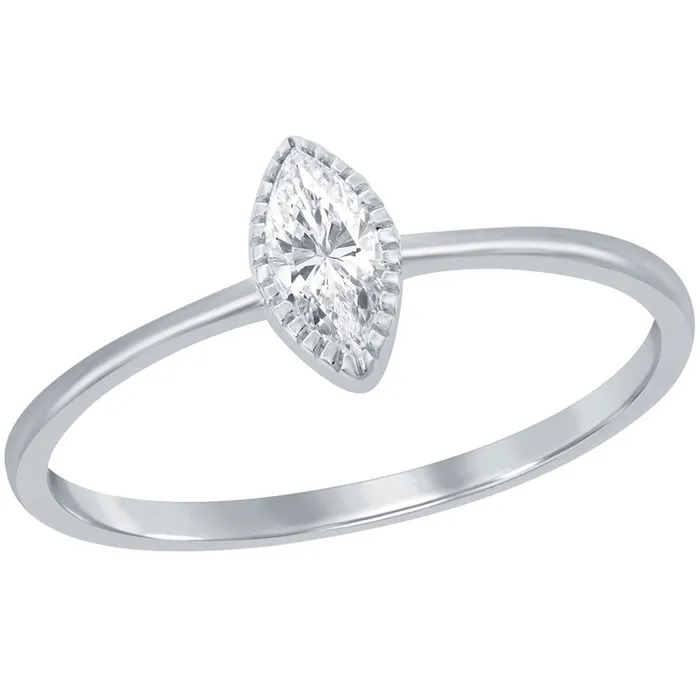 Classic Rings Classic Womens Sterling Silver Marquise CZ Ring W2744