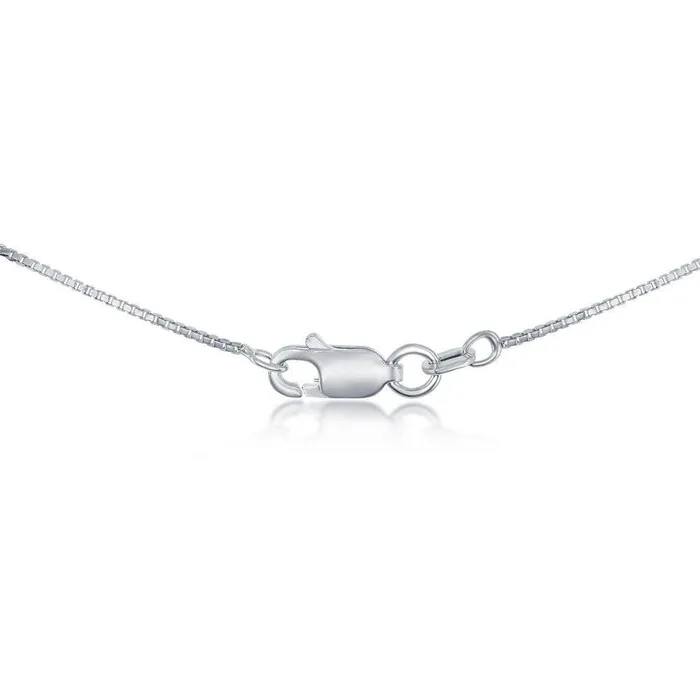 Classic Rings Sterling Silver Rhodium Plated 085mm Box Chain 24