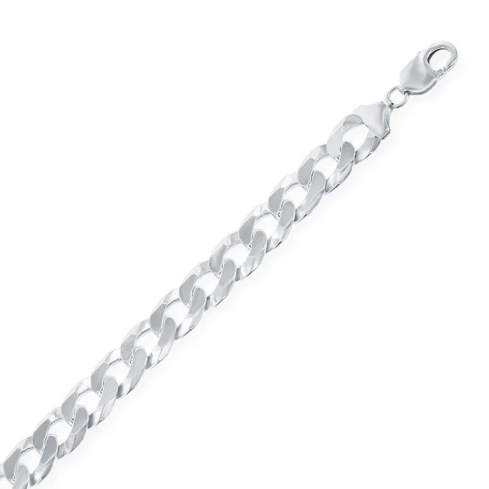 Classic Rings Sterling Silver Rhodium Plated 92mm Cuban Chain 24
