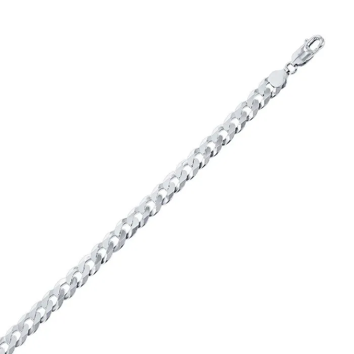 Classic Sterling Silver Rhodium Plated 44mm Cuban Chain 24 Rings
