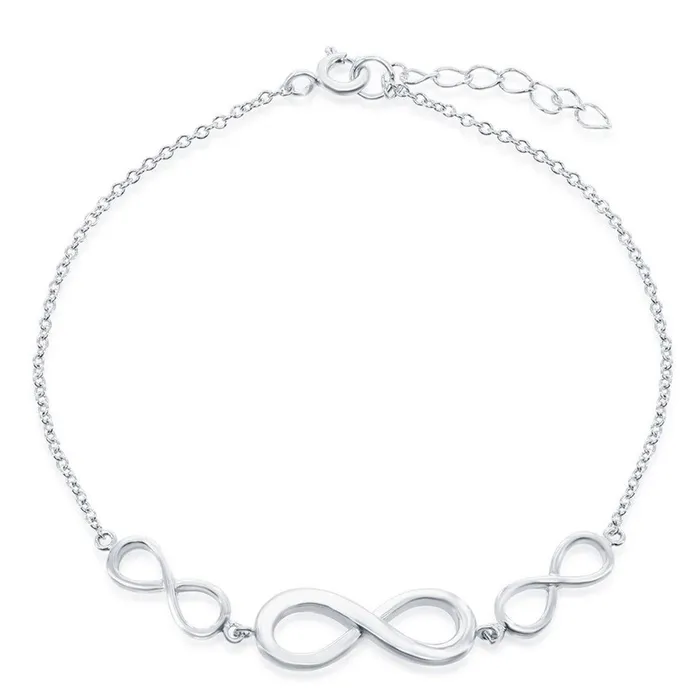 Classic Womens Bracelet Sterling Silver Multiple Infinity S4901 Classic Bracelets Classic Womens Bracelet Sterling Silver Multiple Infinity S4901 Classic Bracelets