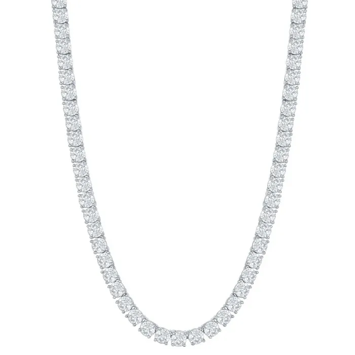 Classic Womens Necklace Sterling Silver 4mm Round Cubic Zirconia Tennis M625420 Classic Necklaces Classic Womens Necklace Sterling Silver 4mm Round Cubic Zirconia Tennis M625420 Classic Necklaces
