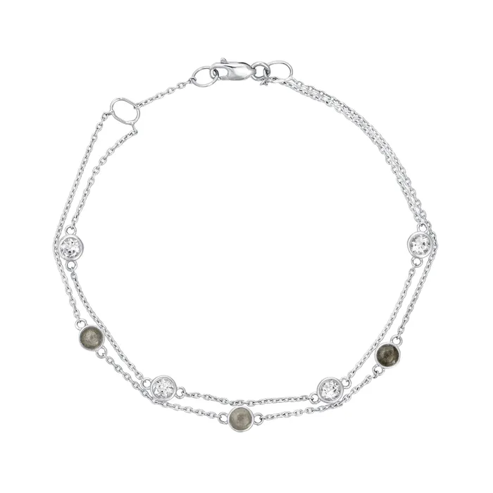 closebymejewelry Bracelets Double Strand Cremation Bracelet in 14K White Gold closebymejewelry Bracelets Double Strand Cremation Bracelet in 14K White Gold