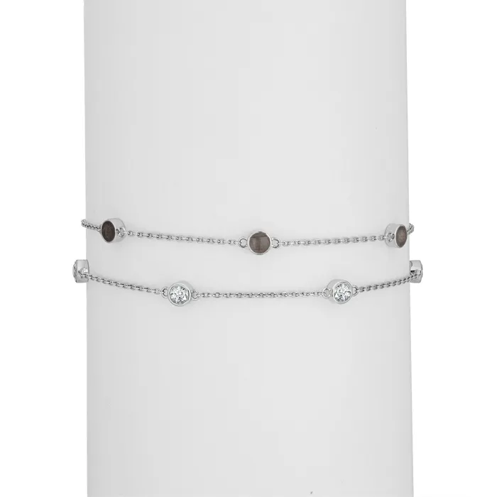 closebymejewelry Bracelets Double Strand Cremation Bracelet in 14K White Gold