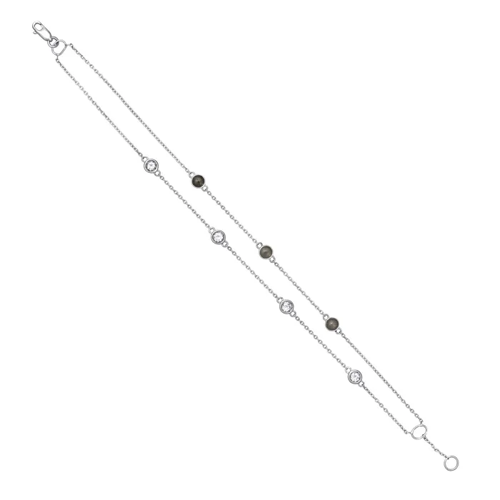 closebymejewelry Bracelets Double Strand Cremation Bracelet in 14K White Gold