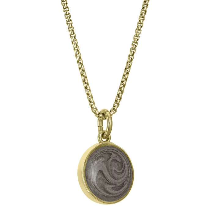 closebymejewelry Necklaces 10mm Dome Cremation Necklace in 14K Yellow Gold