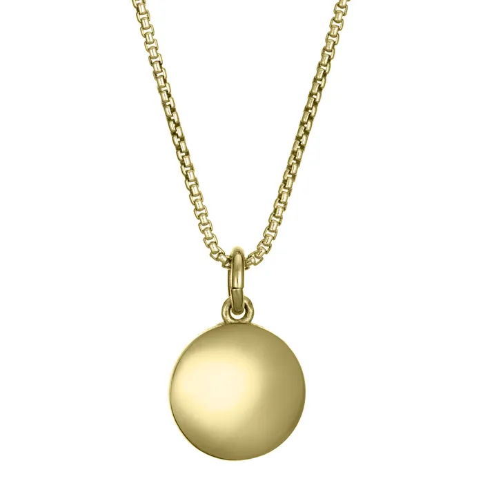 closebymejewelry Necklaces 10mm Dome Cremation Necklace in 14K Yellow Gold