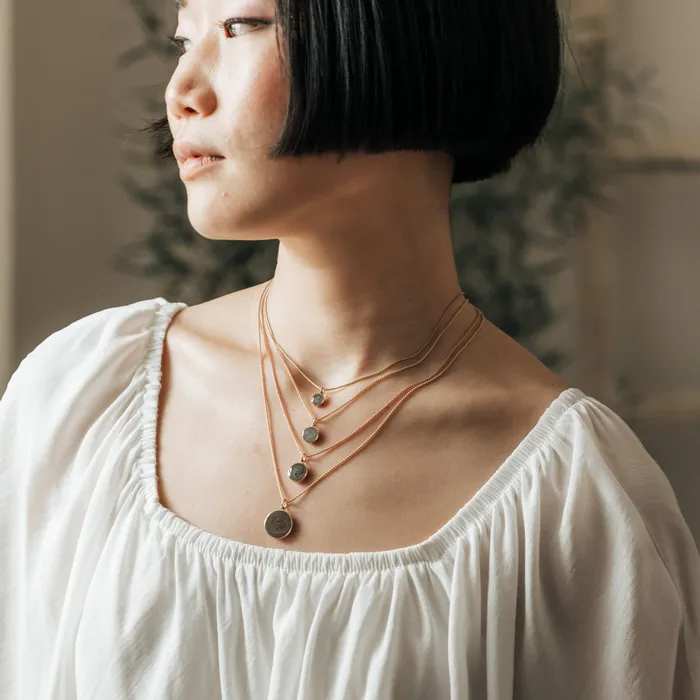 closebymejewelry Necklaces 10mm Dome Cremation Necklace in 14K Yellow Gold
