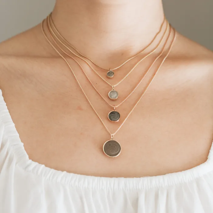 closebymejewelry Necklaces 10mm Dome Cremation Necklace in 14K Yellow Gold