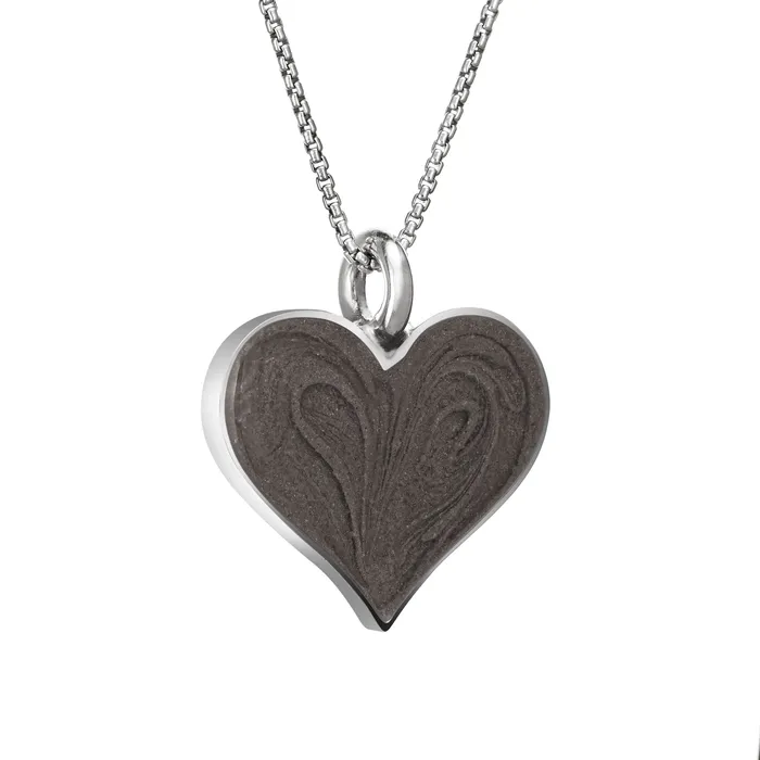 closebymejewelry Necklaces Large Heart Cremation Necklace in Sterling Silver