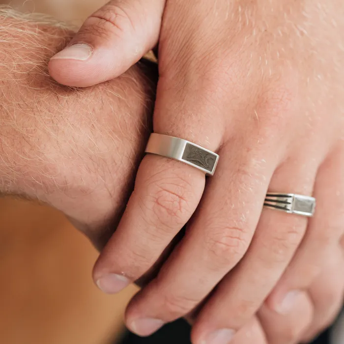 closebymejewelry Rings Mens Classic Band Cremation Ring in Sterling Silver