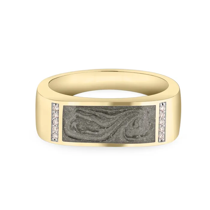 closebymejewelry Rings Mens Classic Diamond Band Cremation Ring in 14K Yellow Gold closebymejewelry Rings Mens Classic Diamond Band Cremation Ring in 14K Yellow Gold