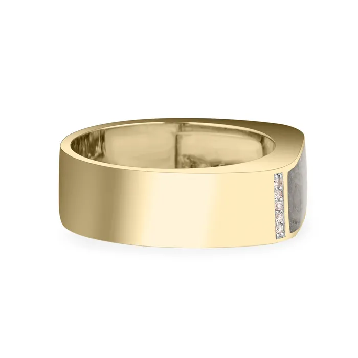 closebymejewelry Rings Mens Classic Diamond Band Cremation Ring in 14K Yellow Gold