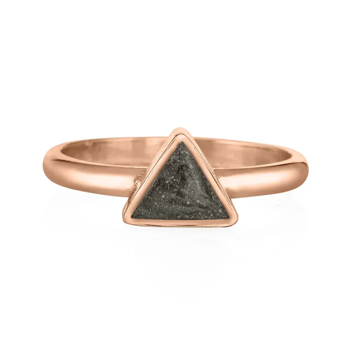 closebymejewelry Rings Triangle Stacking Cremation Ring in 14K Rose Gold