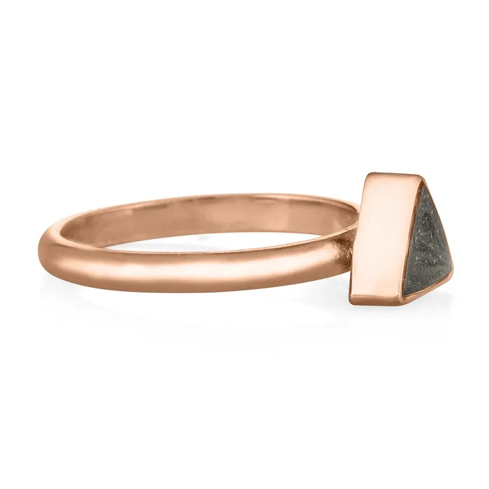 closebymejewelry Rings Triangle Stacking Cremation Ring in 14K Rose Gold