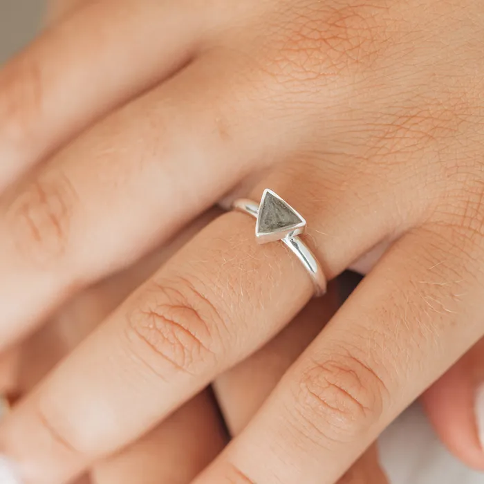 closebymejewelry Rings Triangle Stacking Cremation Ring in 14K Rose Gold