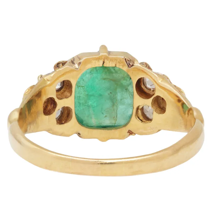 Crown Jewel Emerald Ring Antique Vintage Jewelry Rings