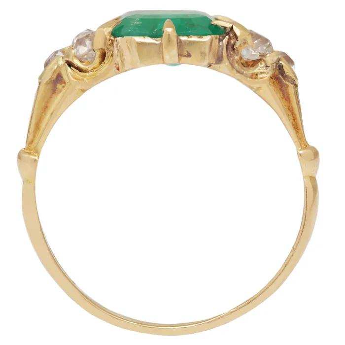 Crown Jewel Emerald Ring Antique Vintage Jewelry Rings