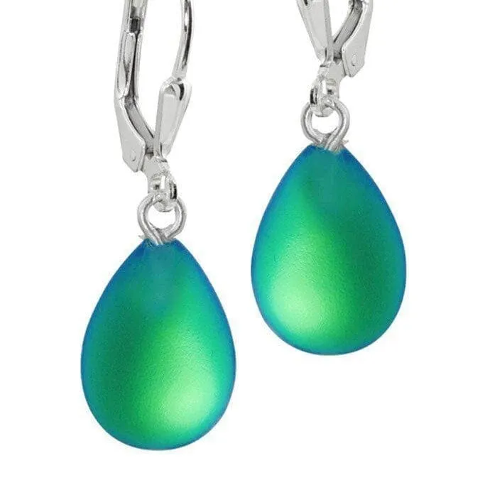 Dangle Crystal Drop Earrings Green Polished Leight Works Earrings