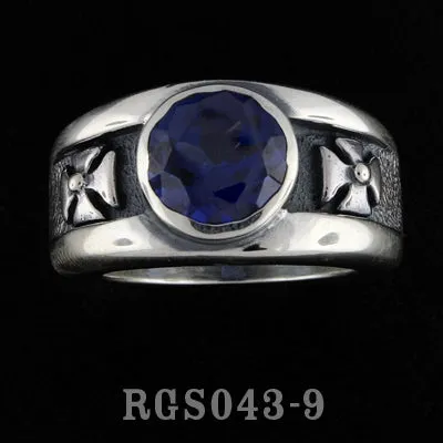 DCJ Double Cross Ring with Blue Sapphire RGS04309 Rings