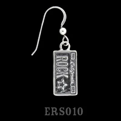 DCJ ROCK Star License Plate Earring Earrings