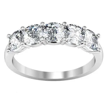 deBebians Rings 200cttw Shared Prong Cushion Cut Diamond Five Stone Ring deBebians Rings 200cttw Shared Prong Cushion Cut Diamond Five Stone Ring