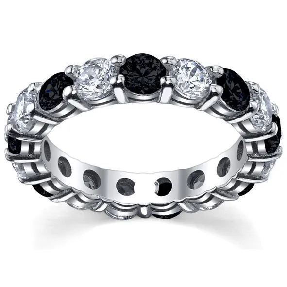 deBebians Rings 400cttw Diamonds and Black Diamonds Eternity Ring
