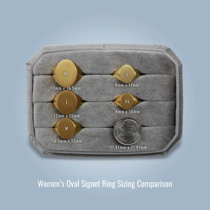 deBebians Rings Womens Oval Signet Ring Small
