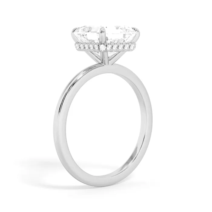 deBebians Rings Wrap Diamond Engagement Ring with Plain Band White Wrap