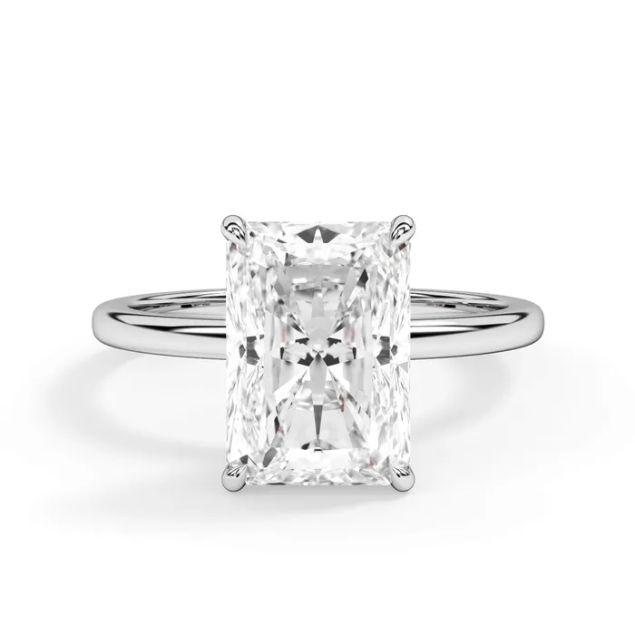 deBebians Rings Wrap Diamond Engagement Ring with Plain Band White Wrap