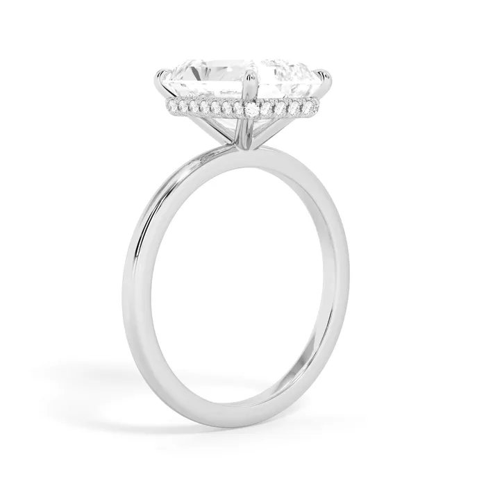 deBebians Rings Wrap Diamond Engagement Ring with Plain Band White Wrap