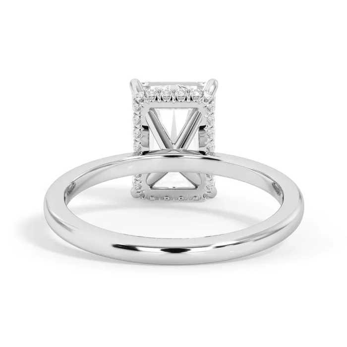 deBebians Rings Wrap Diamond Engagement Ring with Plain Band White Wrap